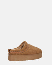 SHIGE - pantofole platform marroni con ricami