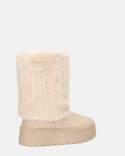 MANU - stivaletti invernali beige imbottiti