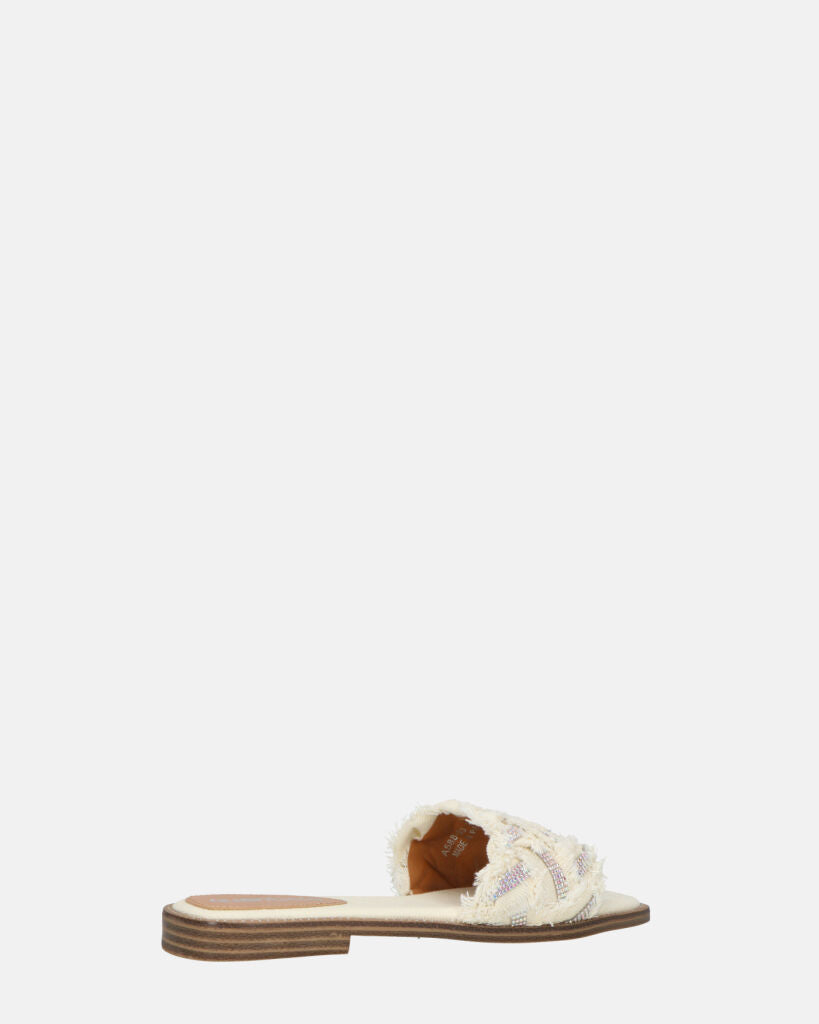 JOELE - ciabattine beige con gemme