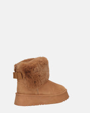 JOY - scarpe beige imbottite all' interno in camoscio