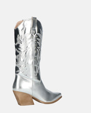 VITA - stivali camperos in glassy argento