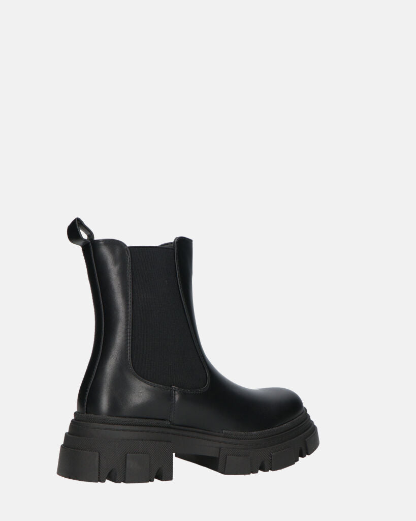 NORMA - stivaletti con cerniera laterale in ecopelle nera