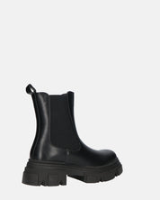 NORMA - stivaletti con cerniera laterale in ecopelle nera