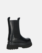 MINA - stivaletti neri tipo anfibi con banda elastica