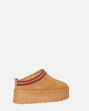 ZELDA - pantolofe platform in camoscio marrone