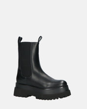 MINA - stivaletti neri tipo anfibi con banda elastica