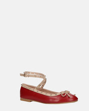 MAHIKA - ballerine bordeaux con borchie dorate