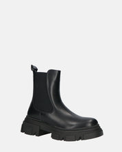 NORMA - stivaletti con cerniera laterale in ecopelle nera