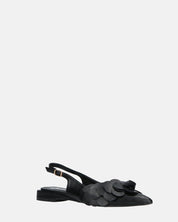 JODENE -  scarpe nero con cinturino posteriore e decorazione floreale