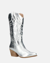 VITA - stivali camperos in glassy argento