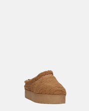 SHIGE - pantofole platform marroni con ricami