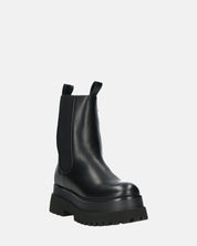 MINA - stivaletti neri tipo anfibi con banda elastica