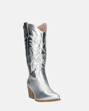 VITA - stivali camperos in glassy argento