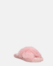 SUZUE - ciabattine aperte in punta in pelliccia rosa