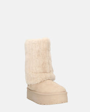 MANU - stivaletti invernali beige imbottiti