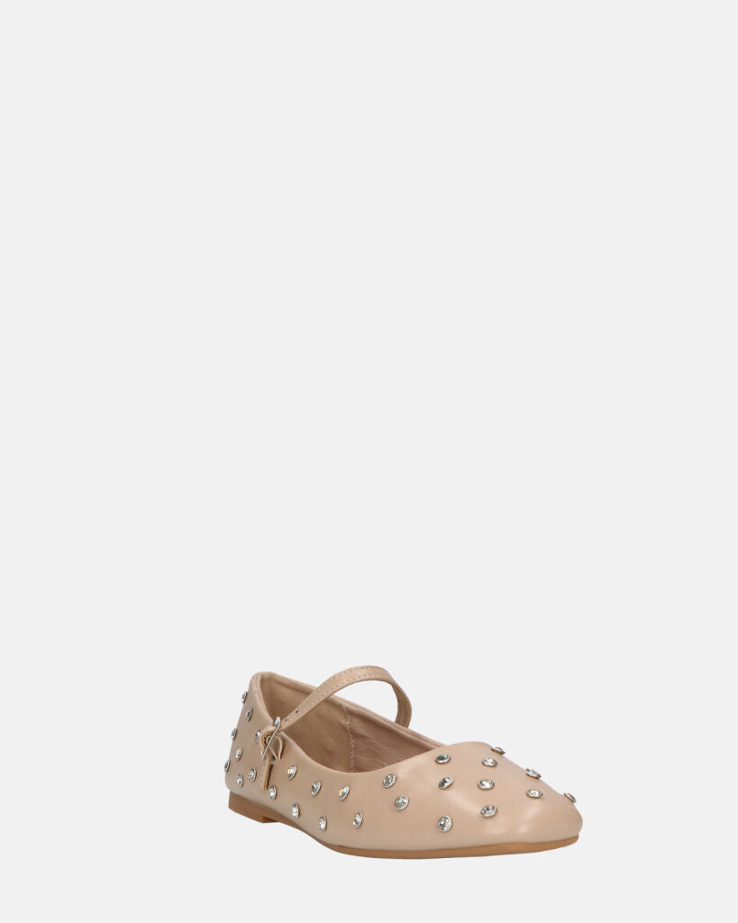 SOFIYA - ballerine beige con cinturino