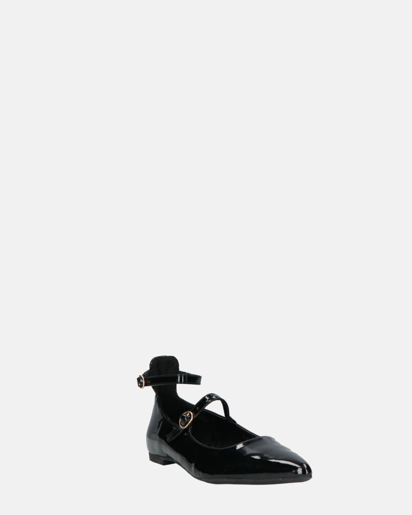 VIKY - escarpins noirs effet glassé à brides