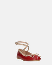 MAHIKA - ballerine bordeaux con borchie dorate