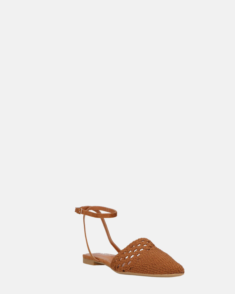 SWAMI - sandali bassi marroni con decorazione