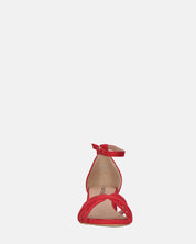 THEMA - sandali bassi in camoscio rosso e cinturino