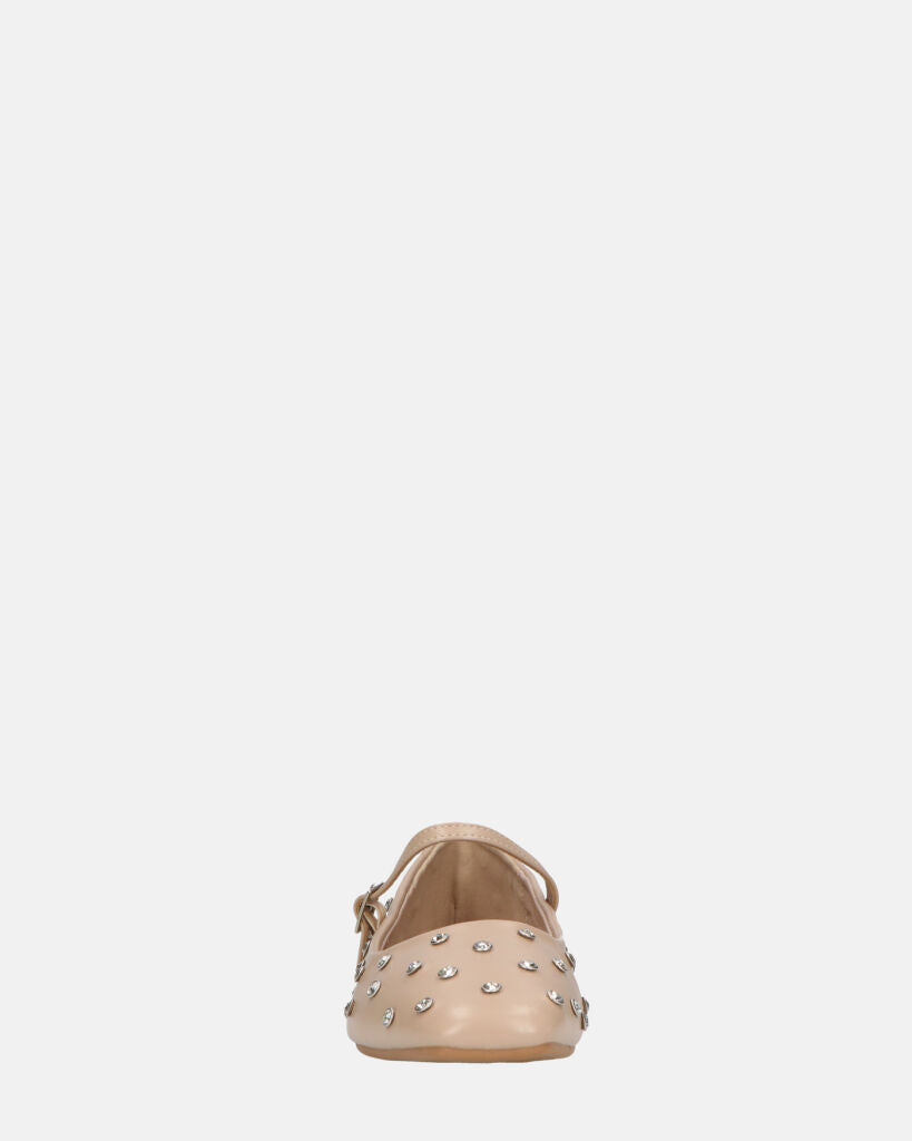 SOFIYA - ballerine beige con cinturino