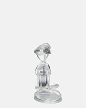 SHOORAI - tacchi alti a spillo argentati con lacci e gemme