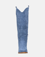 LIANA - camperos con tacco in camoscio blu