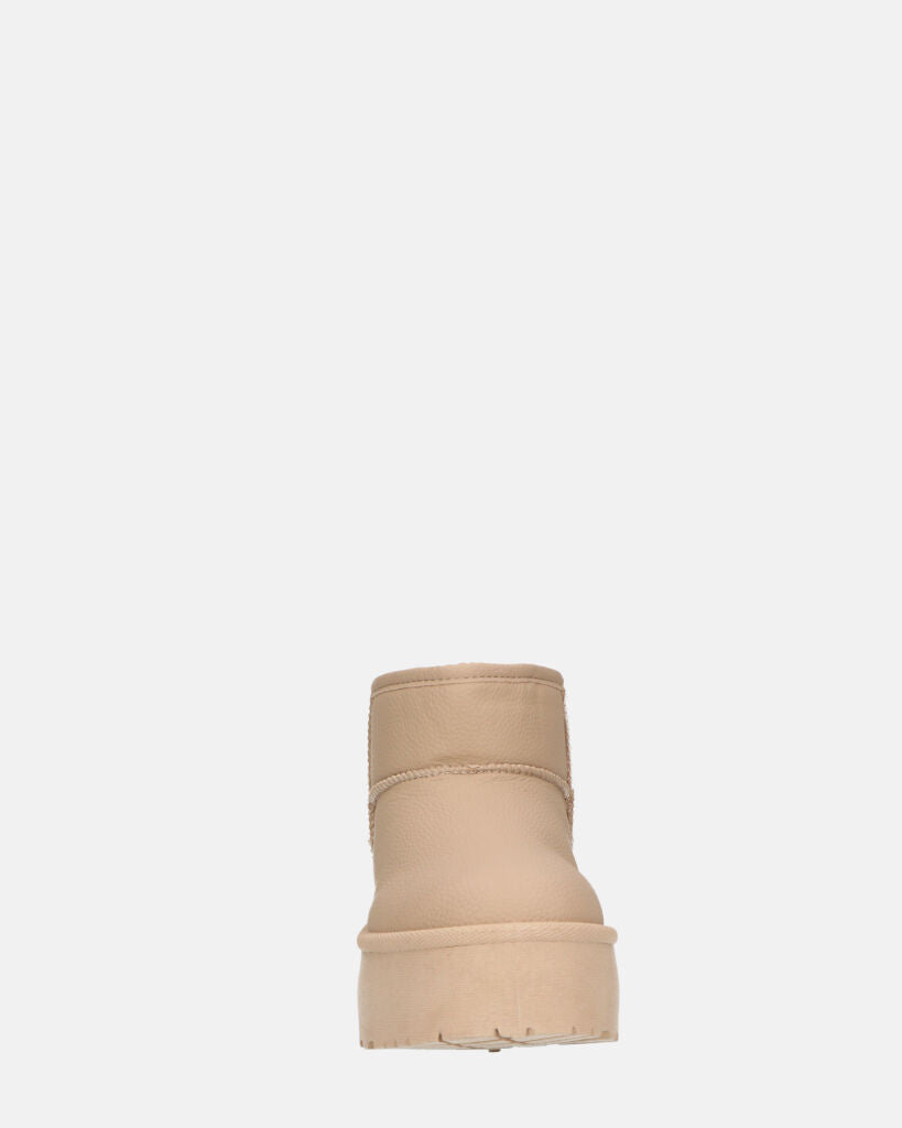 ARLENA - stivaletti in ecopelle khaki imbottiti all' interno