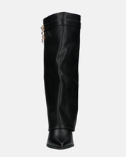 KAARINA - stivale alto nero con risvolto