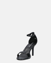 ADELYNE - sandali con tacco a spillo in ecopelle nera con cinturino