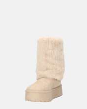 MANU - stivaletti invernali beige imbottiti