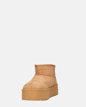 MIREIA - stivaletti bassi marroni in camoscio e interno imbottito