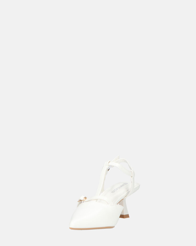 RASHIDA - decolette con tacco basso bianco