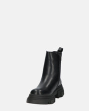 NORMA - stivaletti con cerniera laterale in ecopelle nera
