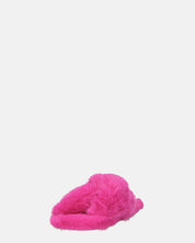 SUZUE - ciabattine aperte in punta in pelliccia fucsia