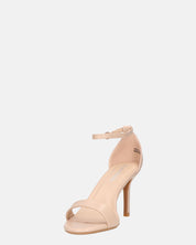 ADELYNE - sandali con tacco a spillo in ecopelle beige con cinturino