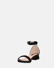 WANDA - sandali con tacco basso in camoscio nero