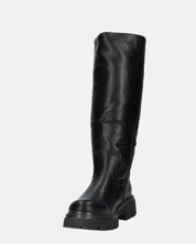 SANDRA - stivali anfibi neri con cerniera laterale