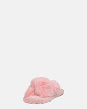 SUZUE - ciabattine aperte in punta in pelliccia rosa