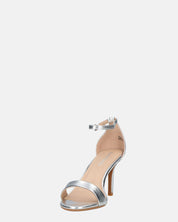 ONA - sandali con tacco a spillo in ecopelle argentato con cinturino