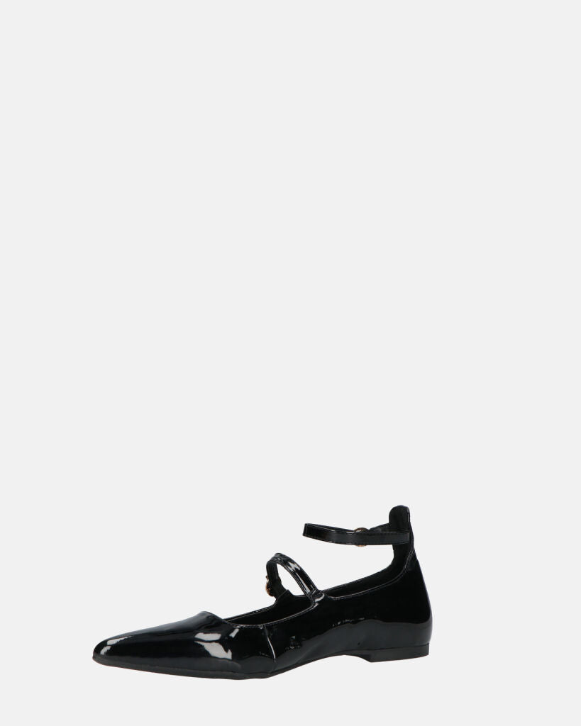 VIKY - escarpins noirs effet glassé à brides