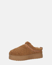 SHIGE - pantofole platform marroni con ricami