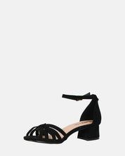 THEMA - sandali bassi in camoscio nero e cinturino