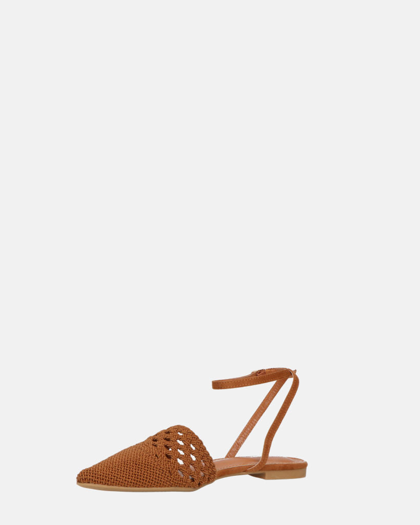 SWAMI - sandali bassi marroni con decorazione