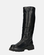 SANDRA - stivali anfibi neri con cerniera laterale