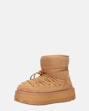 ALENA - stivali invernali stringati marroni imbottiti all interno