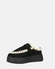 NAIARA - mocassini platform in ecopelliccia nera imbottiti all interno