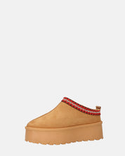 ZELDA - pantolofe platform in camoscio marrone