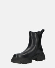 NORMA - stivaletti con cerniera laterale in ecopelle nera