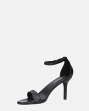 ADELYNE - sandali con tacco a spillo in ecopelle nera con cinturino